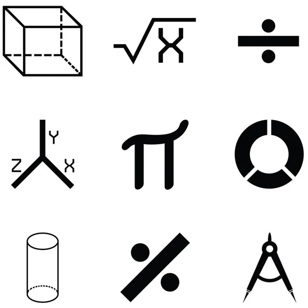 Set di icone di matematica — Vettoriale Stock