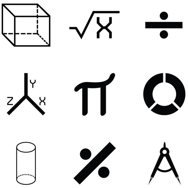 Ensemble d'icônes mathématiques — Image vectorielle