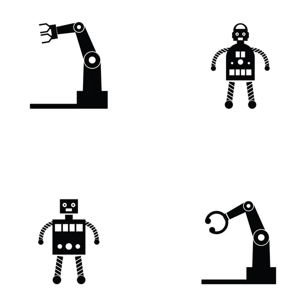 ชุดไอคอนหุ่นยนต์ — ภาพเวกเตอร์สต็อก
