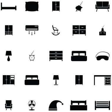 Yatak odası Icon set