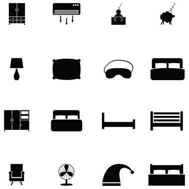 Yatak odası Icon set