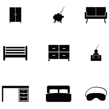 Yatak odası Icon set