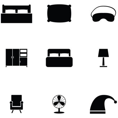 Yatak odası Icon set