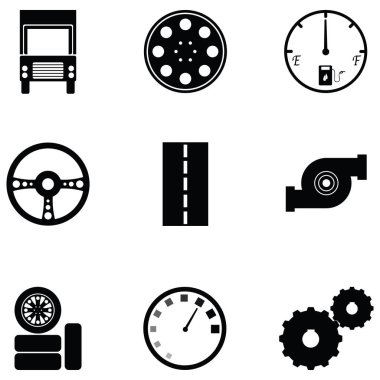 Araba sürücüsü Icon set