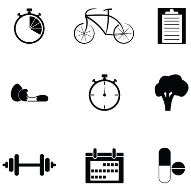 fitness simgesi seti