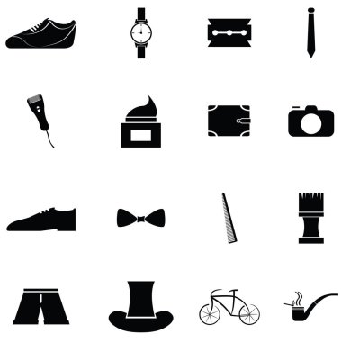 Erkek Aksesuar simge seti