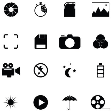 Fotoğraf simge seti