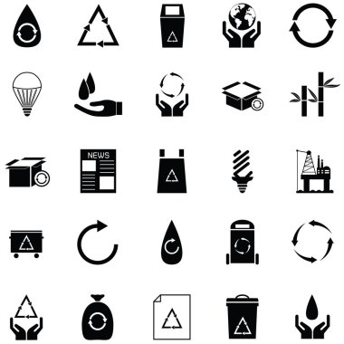 Geri dönüşüm simgesi seti