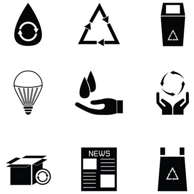 Geri dönüşüm simgesi seti