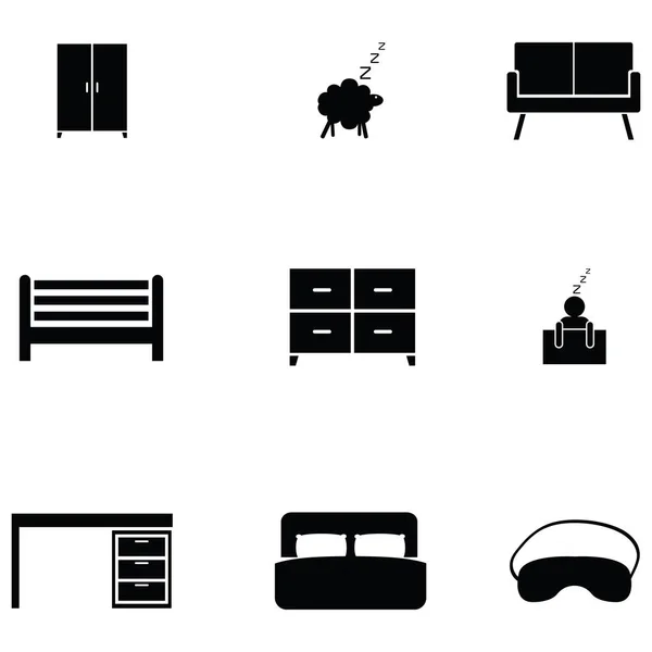 Pictogram slaapkamerreeks — Stockvector