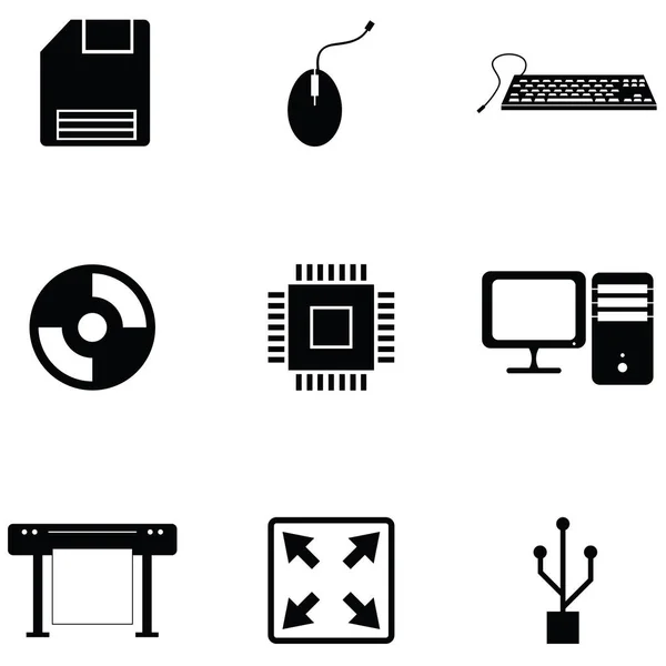 Set icona computer — Vettoriale Stock