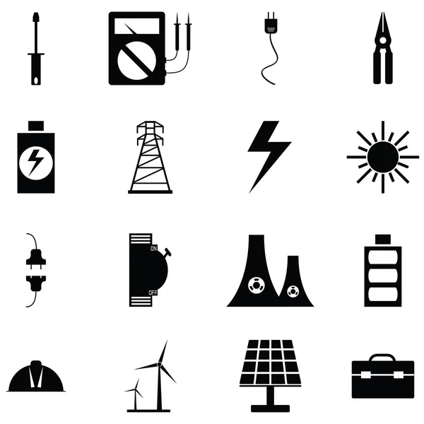 Conjunto de icono de electricidad — Vector de stock