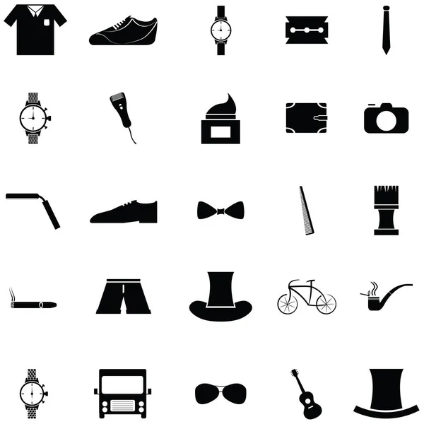 Hombres accesorios icono conjunto — Archivo Imágenes Vectoriales