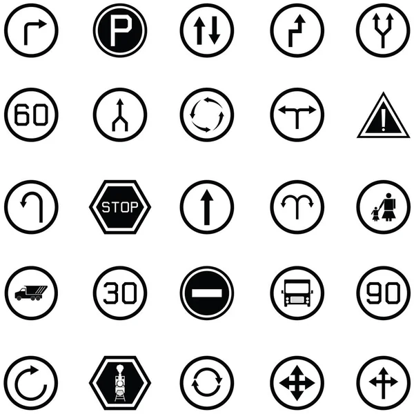 Señal de tráfico icono conjunto — Archivo Imágenes Vectoriales
