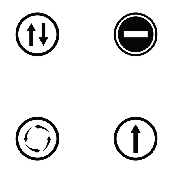 Verkehrszeichensymbol gesetzt — Stockvektor
