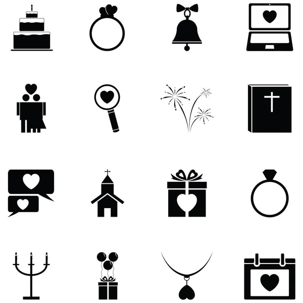 Conjunto de icono de boda — Vector de stock
