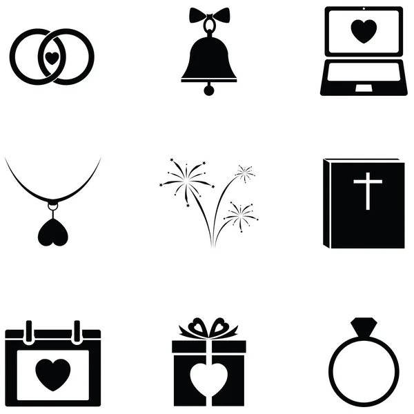 Conjunto de icono de boda — Vector de stock