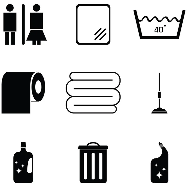 Cuarto de baño icono conjunto — Archivo Imágenes Vectoriales