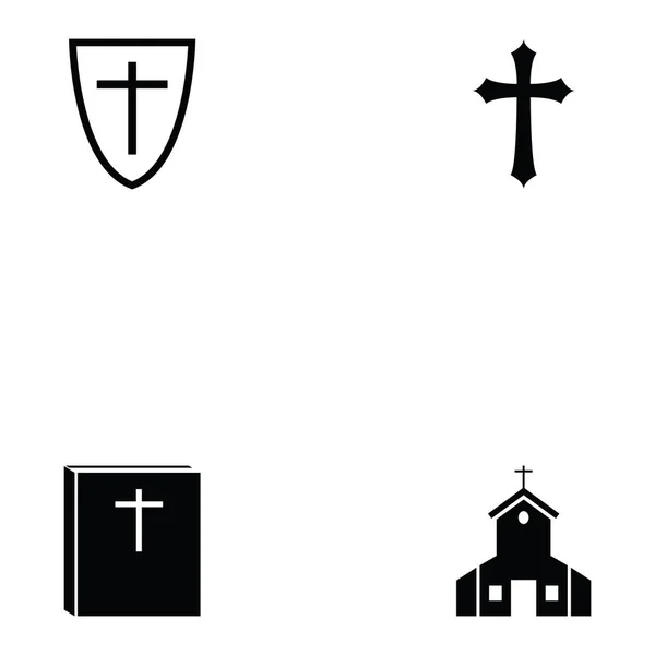 Set icona cattolica — Vettoriale Stock