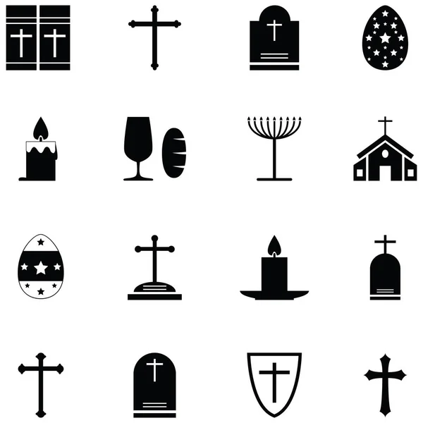 Conjunto de ícone católico — Vetor de Stock