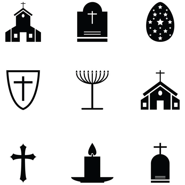 Catholic icon set — Stock Vector