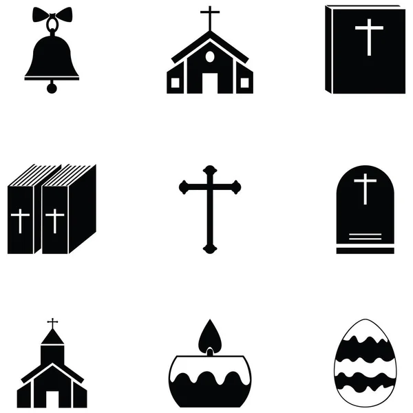 Ensemble d'icônes catholiques — Image vectorielle