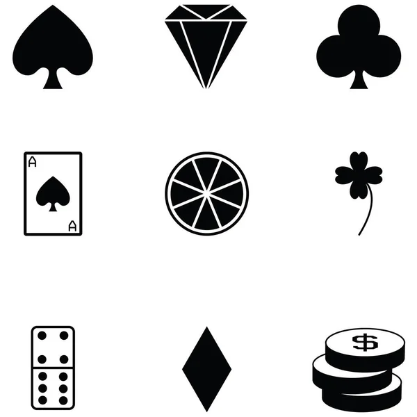 Gamble icon set — Stock Vector