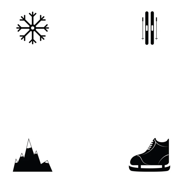 Conjunto de ícone de patinagem no gelo — Vetor de Stock