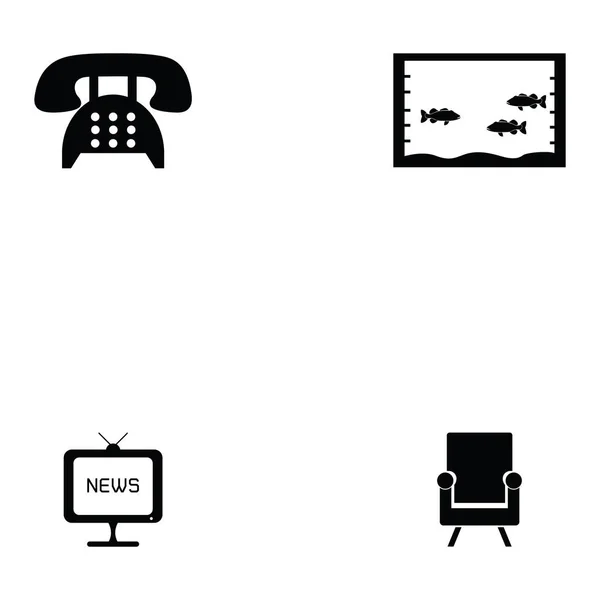 Woonkamer pictogram Set — Stockvector