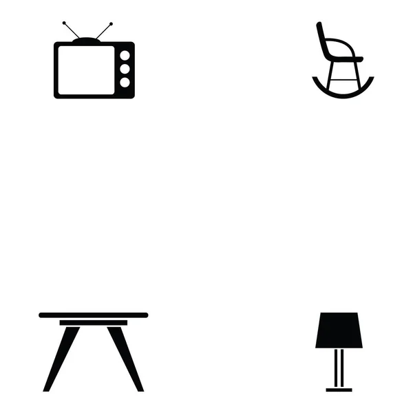 Ícone da sala de estar Set —  Vetores de Stock