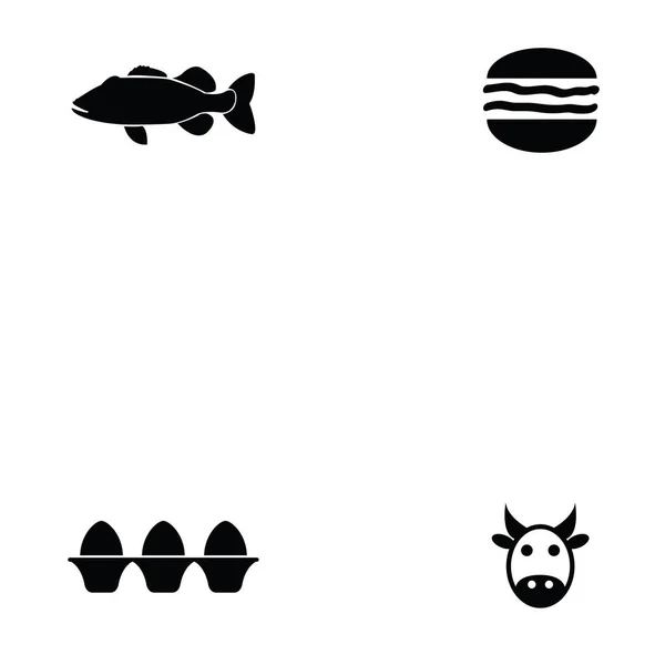 Set di icone di carne — Vettoriale Stock