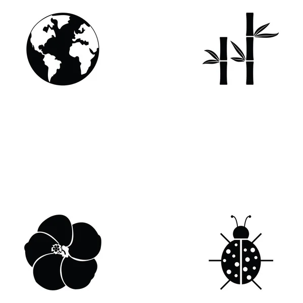 Conjunto de iconos naturaleza — Vector de stock