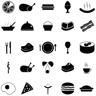 akşam yemeği Icon set