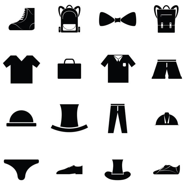 Hombre icono de ropa conjunto — Vector de stock