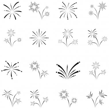 havai fişek simgesi seti