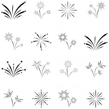 havai fişek simgesi seti