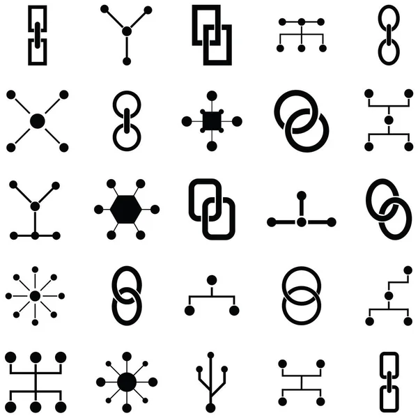 Koppeling pictogrammenset — Stockvector