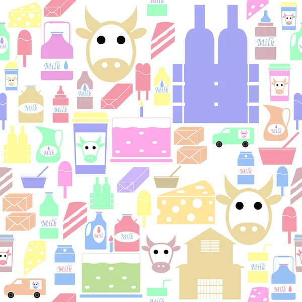 milk seamless pattern background icon.