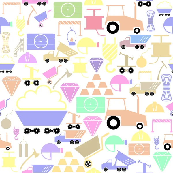 mining seamless pattern background icon.