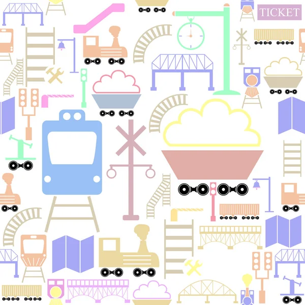 Railway seamless pattern background icon. — Stock Vector
