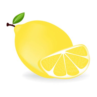 Yapraklı taze limon meyvesi..