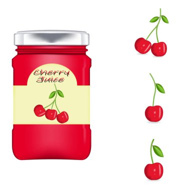 Kiraz suyu için gerçekçi cam şişe paketi