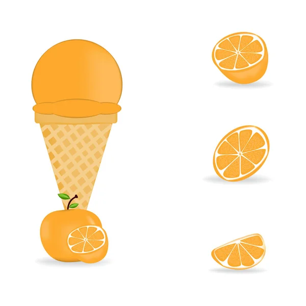 カラフルなオレンジアイスのベクトルイラスト — ストックベクタ