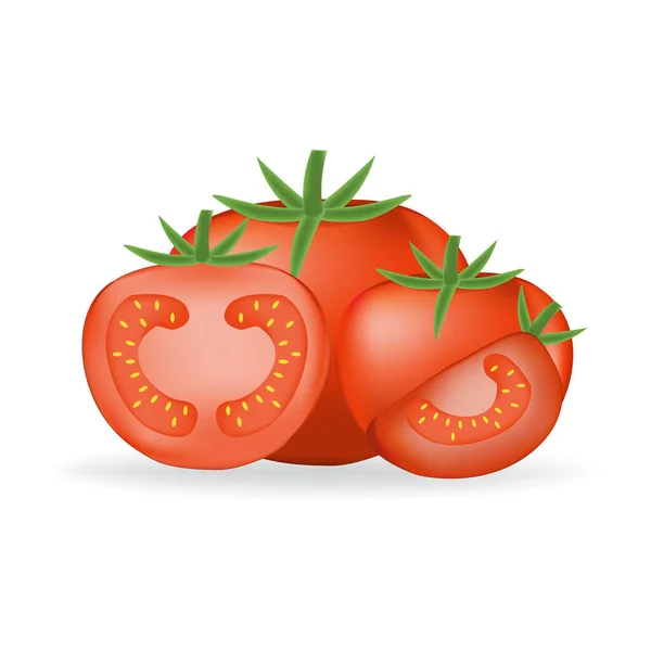 Tomate Comida Ecológica Foto Realista Vector Ilustración — Vector de stock