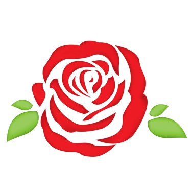 gül ve yapraklar izole Beyaz arkaplanda