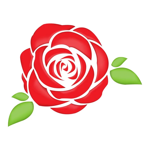 Rosa Hojas Aisladas Sobre Fondo Blanco — Vector de stock