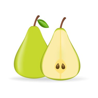 Beyaz zemin üzerinde yeşil taze armut izole.