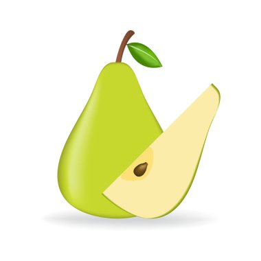 Beyaz zemin üzerinde yeşil taze armut izole.