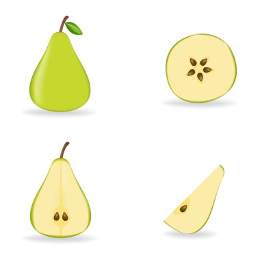 Beyaz zemin üzerinde yeşil taze armut izole.