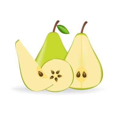 Beyaz zemin üzerinde yeşil taze armut izole.